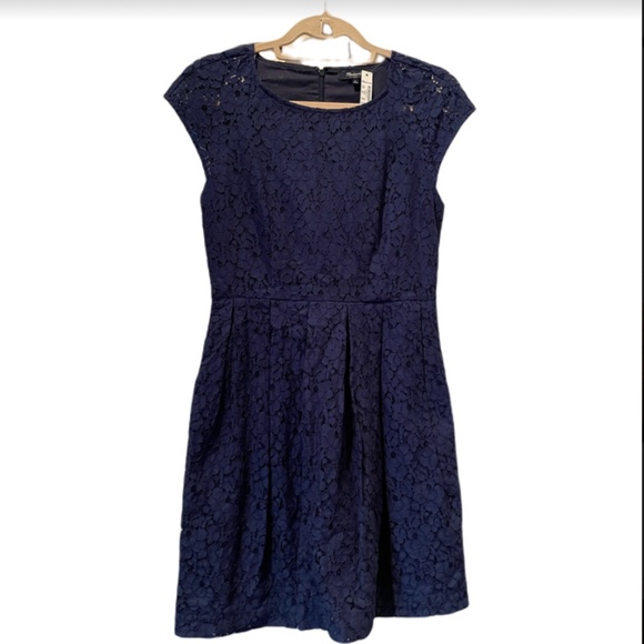 NWT Madewell Navy Lacebloom Dress - Picture 2 of 6